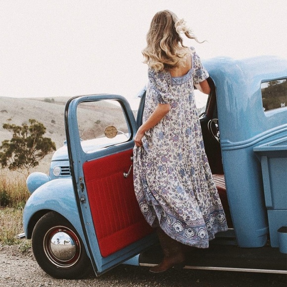 Spell Dresses & Skirts - Spell Folk Song Square Neck Gown Sky